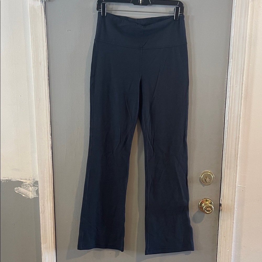 CRZ YOGA Womens Ribbed High Waist Flare Leggings‎ Size L